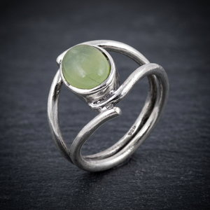 Anello Art <span class=keywords><strong>Palace</strong></span> in Argento 925 con <span class=keywords><strong>Giada</strong></span>, Montatura a Castone, Minimalista, Unisex, per Uso Quotidiano - Product Image 1