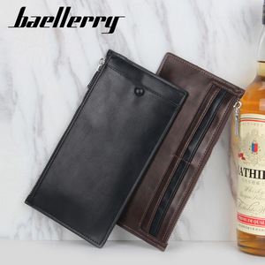 กระเป๋าสตางค์ผู้ชาย Baellerry หนัง PU กระเป๋าสตางค์ซิปใส่บัตรได้หลายใบ สีดำกาแฟ สีพื้น ตกแต่งด้วยตัวอักษร - Product Image 4