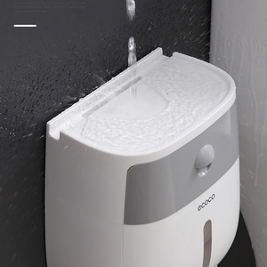 Ecoco Tissue <b>Box</b> Holder <b>Waterproof</b> Rectangular No Drilling Required Bathroom <b>Storage</b> Rack - Product Image 1