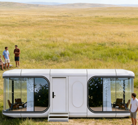 Maisons préfabriquées de luxe modernes, mini-maison 2 chambres, capsule spatiale mobile avec système intelligent pour bureau de jardin