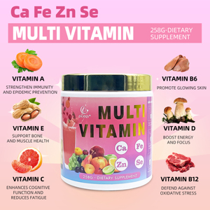 Oem ODM 258 gam Vitamin tổng hợp Bột bổ sung với canxi kẽm sắt cho người lớn xương cơ bắp sức khỏe phát sáng da thảo dược bổ sung - Product Image 3