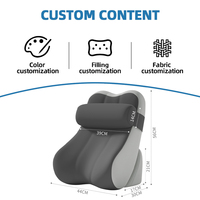 Coussin de dossier large SUREWALHOME avec appui-tête réglable, dossier ergonomique à double couche 2 en 1 pour s'asseoir ou s'allonger
