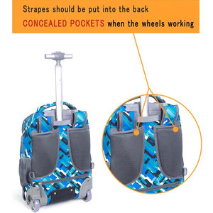 La mejor <span class=keywords><strong>mochila</strong></span> azul con <span class=keywords><strong>ruedas</strong></span> para niños y niñas con <span class=keywords><strong>ruedas</strong></span> y muchos bolsillos para la escuela - Product Image 5