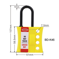 Loquet de sécurité en nylon de 6 mm avec 4 trous, loquet LOTO isolé, loquet coulissant en plastique pour l'industrie électrique K46 OSHA