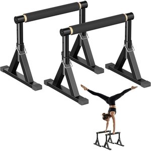 Barras Paralelas de Gimnasia, Combinación de Madera y Hierro, Altura Ajustable, para Entrenamiento en Casa y Fitness - Product Image 1