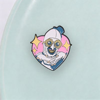 Broche en émail motif Clown Gothique Cœur, design unique, pour vêtements et sacs, badge décoratif