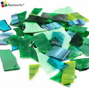 1kgグリーンブロークングリーンマルチカラー混合ステンドグラスモザイクスクラップとチップDIYモザイククラフト & 子供趣味 - Product Image 6