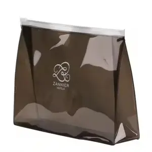 Großhandel benutzerdefiniert gedruckt faltbare reise-pvc-taschen durchsichtig klar EVA reise kosmetische reißverschluss-standbeutel
