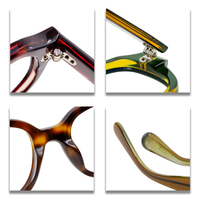 Montures de lunettes en acétate fabriquées à la main de Shenzhen de haute qualité, élégantes et à la mode, adaptées à la myopie et aux lentilles optiques (9653)