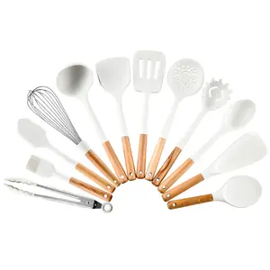 Utensílio de cozinha barato, conjunto de 13 peças de silicone para cozinha, seguro e higiênico