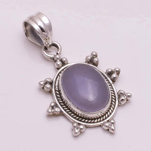 Pendentif en argent sterling 925 avec pierres précieuses personnalisées, bijoux en argent avec pierres précieuses naturelles BlueZade, exportateur de bijoux en pierres précieuses en argent fait à la main - Product Image 4