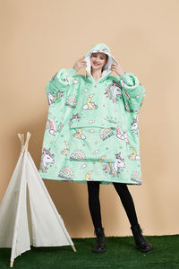 도매 특대 성인 웨어러블 폴리 에스테르 후드 셰르파 오디 담요 겨울 크리스마스 맞춤 담요 후드 공장 - Product Image 4