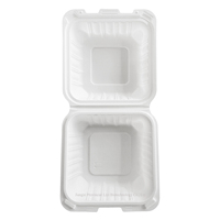 Boîte à emporter pour hamburgers, pizzas, fast-food, frites, biodégradable, écologique, compostable, micro-ondable, sans BPA, fabriquée en Chine