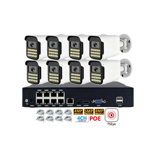 Kit de Sistema de Seguridad CCTV con NVR PoE de 8 Canales, 4K 8MP TSEye, Visión Nocturna a Todo Color, Resistente al Agua IP66 para Exteriores, Almacenamiento en Tarjeta SD y Nube - Product Image 1