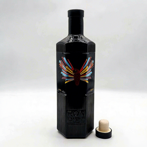 ขวดแก้วเปล่าสีดำขนาด 500 มล. <span class=keywords><strong>750</strong></span> มล. พร้อมจุกไม้ก๊อกสำหรับเครื่องดื่ม จิน วิสกี้ วอดก้า ขายดีปี 2026 - Product Image 2
