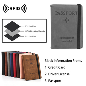 RFID Ngăn Chặn Da Thẻ Trường Hợp Tài Liệu Tổ Chức Ban Nhạc Đàn Hồi Du Lịch Ví Hộ Chiếu Bìa Thanh Lịch Chủ Thẻ Ví Du Lịch - Product Image 4