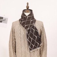 Écharpes chaudes en maille jacquard mélangée laine pour homme et femme, automne et hiver, vente en gros, personnalisables haut de gamme