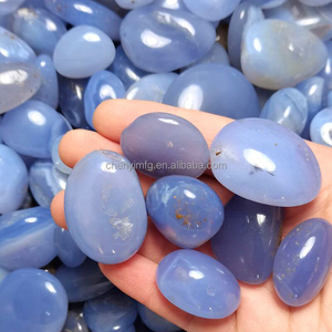 Pietra Levigata di Agata Blu da 20-40mm, Cristallo per Chakra della Gola e Agata <span class=keywords><strong>Viola</strong></span>, Gemma Tascabile Preziosa all'Ingrosso - Product Image 2