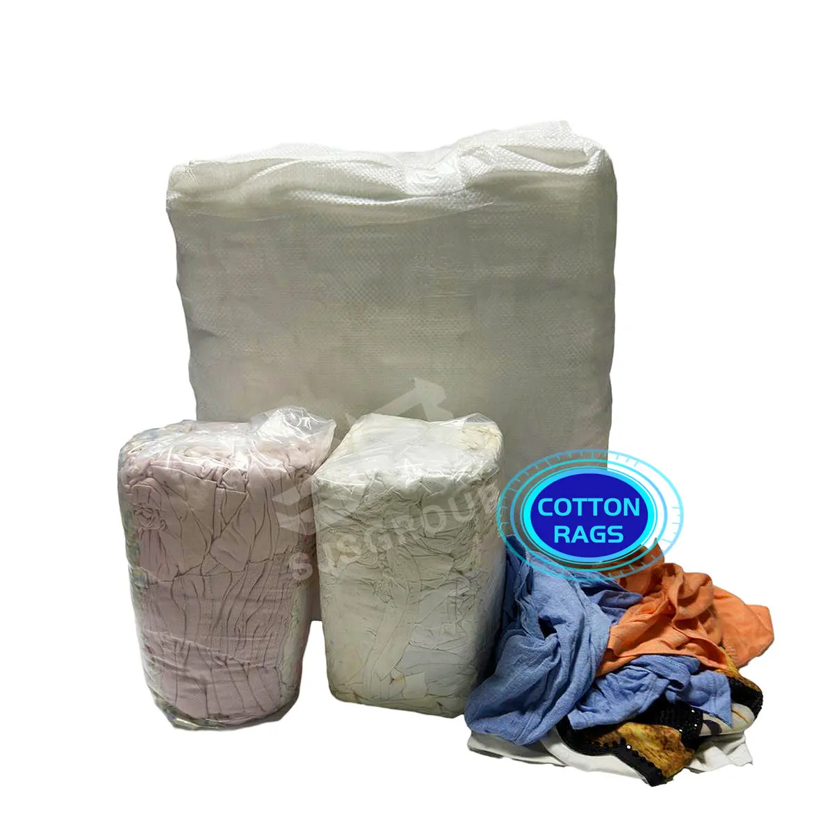RTS 100 Baumwolle gemischte Farben Industrie-T-Shirt Reinigungslappen recycelte farbige Stricklappen Baumwolllappen zur Reinigung