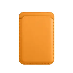 Portefeuille de téléphone portable minimaliste mince et détachable personnalisé, porte-cartes de téléphone magnétique en cuir pour l'arrière du téléphone