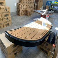 Tapis de sol en mousse EVA imitation teck pour plateforme de bain et cockpit de bateau Moomba Makai 2019, style SeaDek MarineMat Gatorstep, auto-adhésif