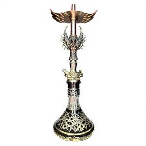 Luxury Stainless Steel Mini <b>Hookah</b> Mirror Technique LED Lighting Portable Shisha <b>Pipe</b> for Bar Travel Gift - Product Image 1