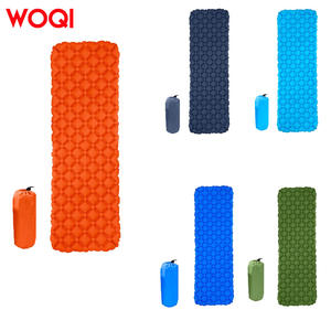 แผ่นรองนอนแคมป์ปิ้งแบบพองลมอัตโนมัติ Woqi รูปทรงสี่เหลี่ยมผืนผ้า สำหรับ 1 คน พกพาสะดวก ใช้สำหรับเดินป่า ทำจากโฟม EVA ผ้าไนลอน 40D TPU สีฟ้าส้ม - Product Image 1