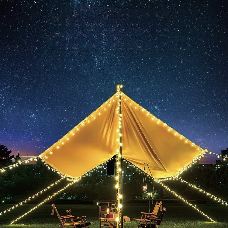 Luci d'atmosfera da campeggio all'aperto con decorazione per bancarelle da campeggio USB decorazione per soffitto di compleanno tenda luci con luci a led