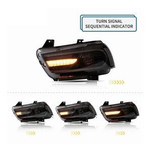 ไฟหน้าคุณภาพสูง สีน้ำเงินเหลือง สำหรับรถ Dodge Charger ปี 2011-2014 อุปกรณ์ตกแต่งรถยนต์ - Product Image 4