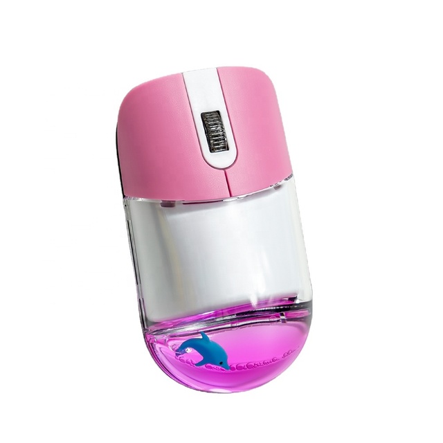 Customizable 3D Floating Blue Dolphin Liquid Wireless USB Mouse 3A Battery Aqua Maus Mysz Business Welcome Gifts