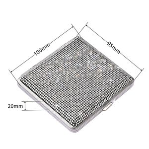 Prix usine brillant Cigarrate étui Portable mince Bling strass boîte à cigarettes support exquis peut contenir 20 tabac - Product Image 5