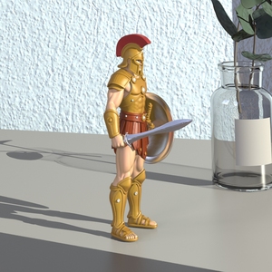 Figurine de chevalier spartiate en résine de haute qualité personnalisée avec épée et bouclier Statue de décoration de guerrier vintage en gros - Product Image 5