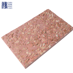 Laje de Terrazzo Vermelha com Superfície de Rocha Natural Personalizada, Durável e Resistente a Manchas para Interiores Residenciais e Comerciais - Product Image 1