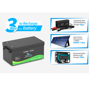 แบตเตอรี่ลิเธียมไอออนคุณภาพสูง Wistek แบบ Deep Cycle 24V 25.6V 100Ah พร้อมระบบ Smart BMS สำหรับพลังงานแสงอาทิตย์ - Product Image 5