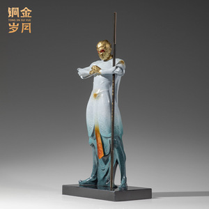 Figura del Rey Mono de los Años del Cobre y del Oro, Adorno de cobre coloreado, decoración artística hecha a mano para mesa, regalo de Año Nuevo Chino - Product Image 3