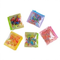 Pochette zippée en PVC style sac à bonbons, avec bord festonné Kawaii, fenêtre transparente, étui coulissant en plastique réutilisable et étanche pour bijoux et cadeaux