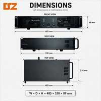 Amplificador de Escenario DSZ DH-200 de 4 Canales y 1200W, Sistema de Sonido Profesional con Carcasa Metálica
