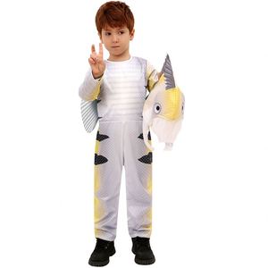 4ourcostumes Combinaison de poisson mignon pour enfants, tenue de fête, Purim, Carnaval, Halloween, déguisement de floundeur pour enfants - Product Image 2