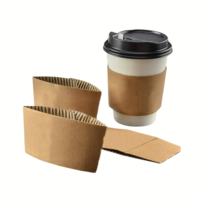 Manchon de tasse à café en papier kraft personnalisable, recyclable et compostable, design anti-déversement pour boissons chaudes, personnalisé