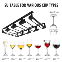 Porte-verres à vin suspendu en fil de fer métallique décoratif moderne, mini, 4 rangées, vente en gros pour bar, cuisine, armoire, refroidissement inclus