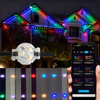 Lumière de Noël permanente d'extérieur, IP44, étanche, alimentée par batterie rechargeable, LED pixel point light pour utilisation en extérieur