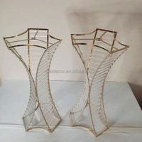 Support floral en métal doré et argenté pour centre de table de luxe pour événements de mariage, vente en gros