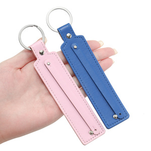 Porte-clés en cuir rectangulaire multicolore, accessoire de bijouterie simple à faire soi-même pour téléphone, sac, bracelet - Product Image 3
