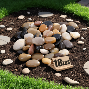 Pierres de rivière naturelles polies 1,6-2,4 pouces 18 lb Galets décoratifs pour aménagement paysager intérieur et extérieur Utilisation en cour - Product Image 2