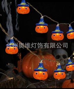 2025 mới Halloween bí ngô đèn lồng chuỗi tự làm trang trí chuỗi đèn lồng Showcase trang trí đèn lồng đầy màu sắc - Product Image 5