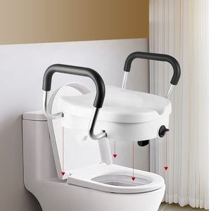 Toilet Duduk Tinggi untuk Lansia dan Ibu Hamil Sandaran Tangan yang Dapat Dilepas untuk Perawatan Rehabilitasi Peralatan Keamanan Kamar Mandi - Product Image 1