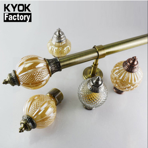 Ensemble de tringles à rideaux en métal au prix d'usine, 28/19 mm, couleur plaquée, tubes à rideaux, doubles tringles à rideaux et accessoires pour la maison - Product Image 2