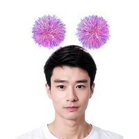 Xieli feuille bandes Pom Pom bandeaux clinquant boule moelleuse boucle de cheveux pompon bandeau pour la fête de la saint-valentin