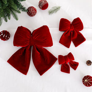 2025 franela roja colgante de lazo de Navidad decoración de boda elegante y adornos de árbol de Navidad - Product Image 1