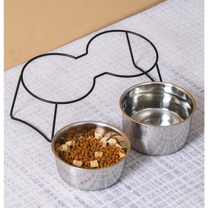 New Design Durable Stainless Steel Dog <strong>Cat</strong> Bowls Pet Water <strong>Food</strong> Feed Bowl Pet Feeder Bolw with Elevated <strong>Holder</strong> - Product Image 3